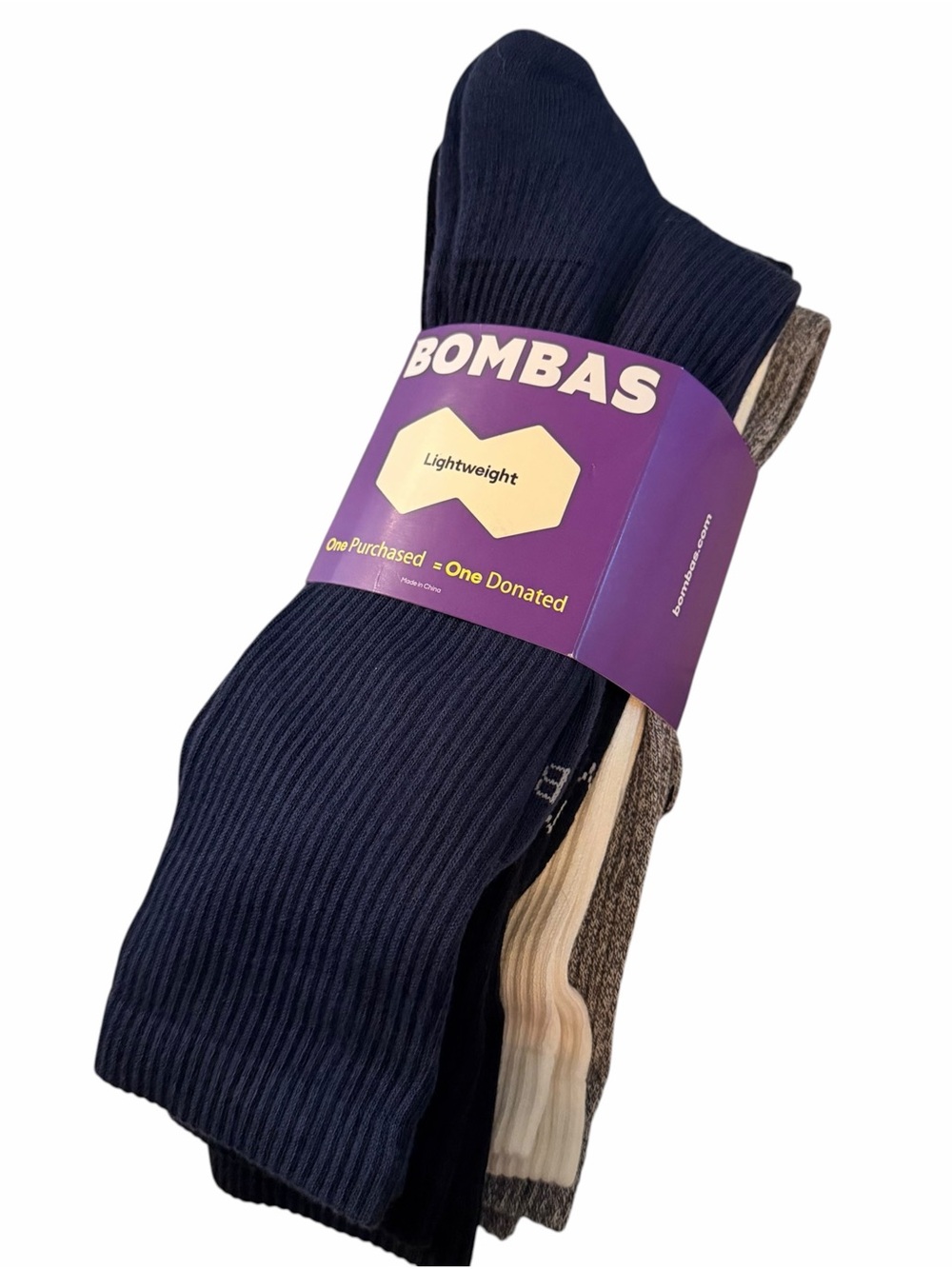 Bombas Men’s Lightweight Modern Rib Sock 4 Pack, XL NWT